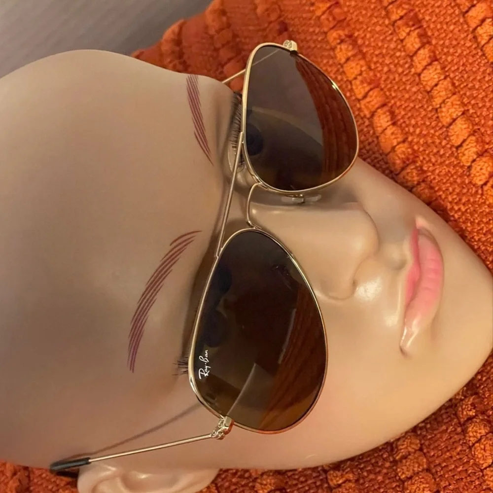 RAYBAN SUNGLASSES AVIATOR LARGE UNISEX CLASSIC RB3025 001/33 135 3N GOLD/BROWN